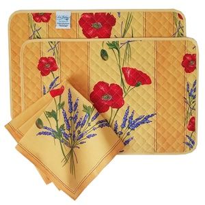 Quilted Provence Placemat & Napkin Set (Set of 4)